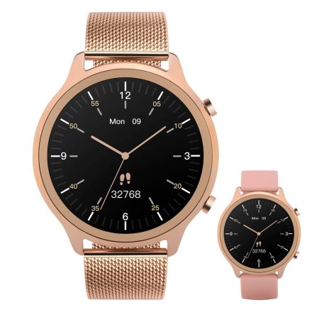 Smartwatch Garett Bonita złoty stalowy + pasek 5904238485491