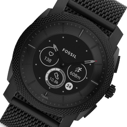 Czarny smartwatch Fossil Machine Hybrid z bransoletką FTW7062