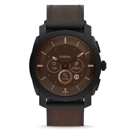 Brązowy smartwatch Fossil Machine Hybrid z paskiem FTW7068