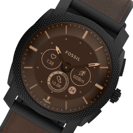 Brązowy smartwatch Fossil Machine Hybrid z paskiem FTW7068