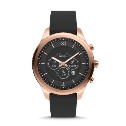 Damski smartwatch Fossil Stella Hybrid z czarnym paskiem FTW7064