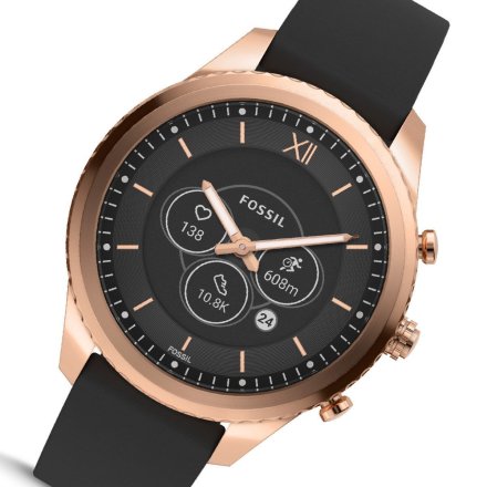 Damski smartwatch Fossil Stella Hybrid z czarnym paskiem FTW7064