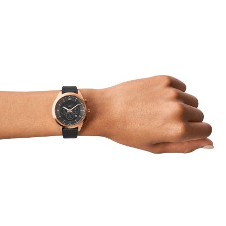 Damski smartwatch Fossil Stella Hybrid z czarnym paskiem FTW7064