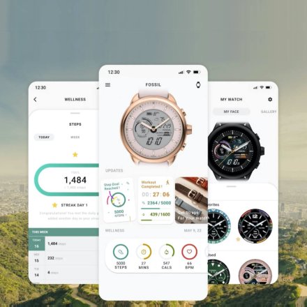 Zegarek smartwatch Fossil Wellness Hybrid czarny FTW7080