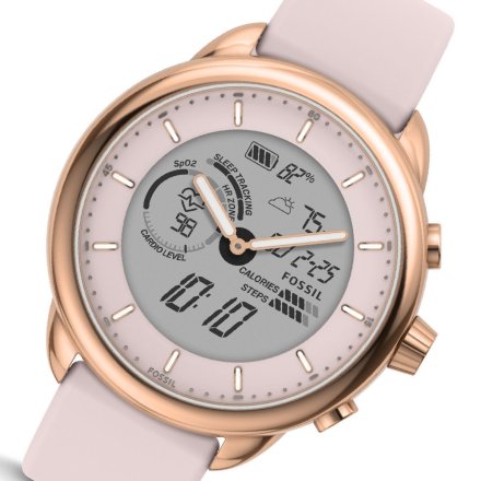 Damski smartwatch Fossil Wellness Hybrid pudrowy  FTW7083