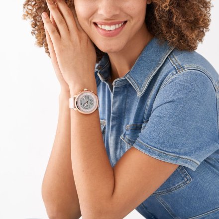 Damski smartwatch Fossil Wellness Hybrid pudrowy  FTW7083