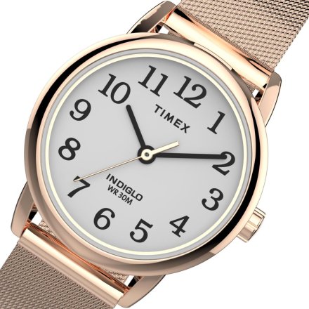 Różowozłoty zegarek Timex Easy Reader z bransoletką TW2U08100