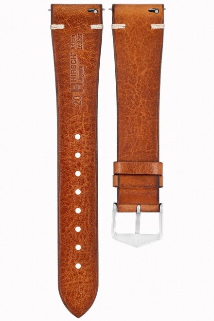 Brązowy pasek skórzany 20 mm HIRSCH Bagnore 05502070-2-20 (M)
