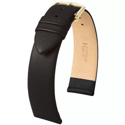 Czarny pasek Skórzany 17 mm HIRSCH Italocalf 17822050-1-17 (L)