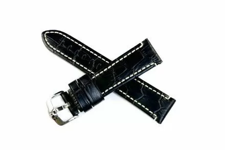 Czarny pasek Skórzany 20 mm HIRSCH Knight NQR 10922850-2-20 (XL)