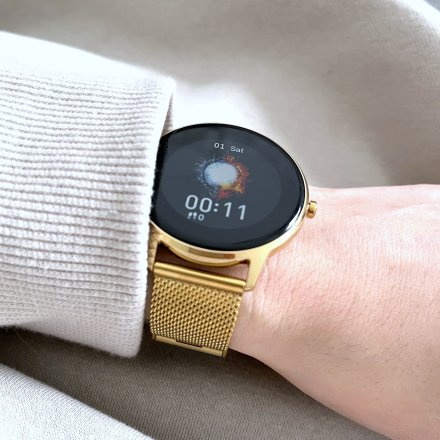 Złoty smartwatch damski Rubicon RNBE66 SMARUB105