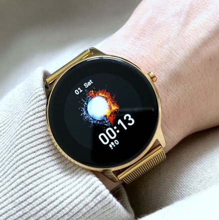 Złoty smartwatch damski Rubicon RNBE66 SMARUB105