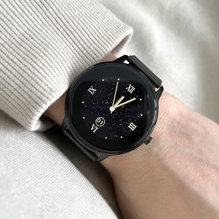 Czarny smartwatch damski Rubicon RNBE66 SMARUB124