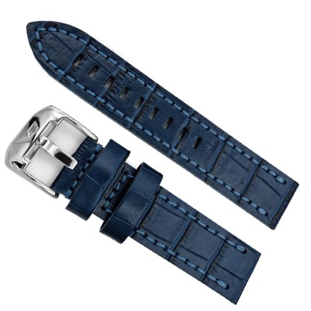 Pasek do zegarka Vostok Europe Pasek Almaz - Skóra (A652) niebieski croco błyszcząca kl.