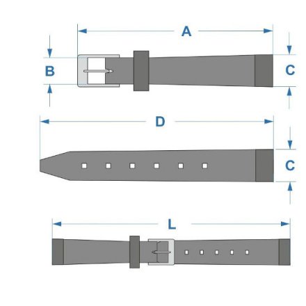 Czarny pasek skórzany 18 mm HIRSCH Osiris 03433150-2-18 (M)