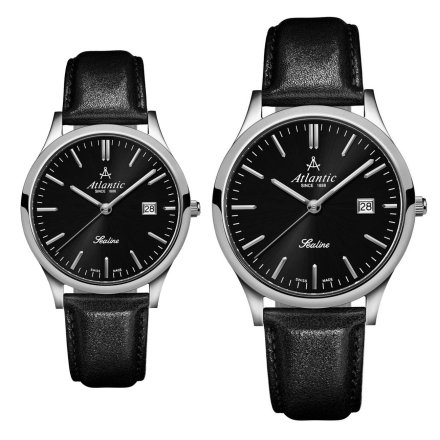 Atlantic Sealine zegarki szwajcarskie dla par czarne