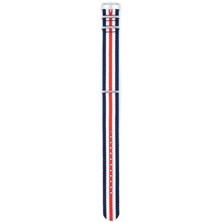 Granatowo-biało-czerwony pasek tekstylny 18 mm HIRSCH Rush 40406028-2-18