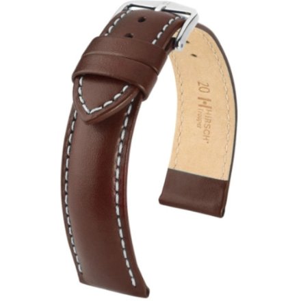 Brązowy pasek skórzany 18 mm HIRSCH Trooper NQR 03002010-2-18 (L)