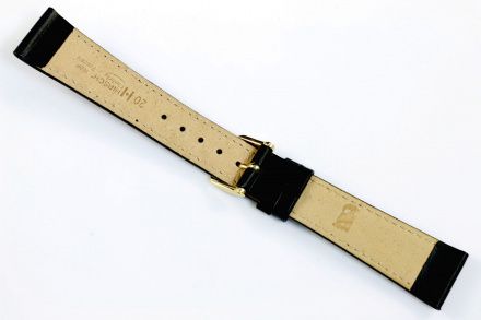 Czarny pasek Skórzany 20 mm HIRSCH Umbria NQR 13700250-1-20 (M)
