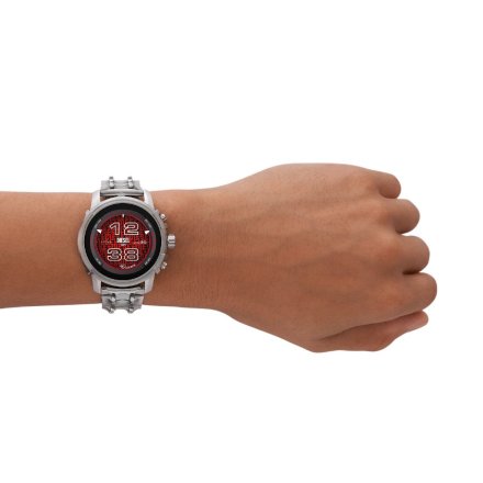 Smartwatch męski Diesel z funkcją rozmowy NFC Aktywność Sen srebrny DZT2040