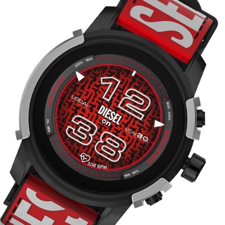 Smartwatch męski Diesel z funkcją rozmowy NFC Aktywność Sen czerwony DZT2041