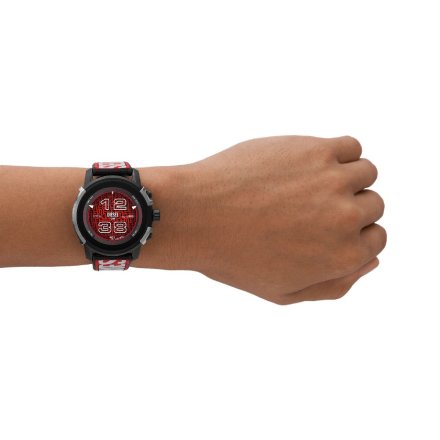 Smartwatch męski Diesel z funkcją rozmowy NFC Aktywność Sen czerwony DZT2041