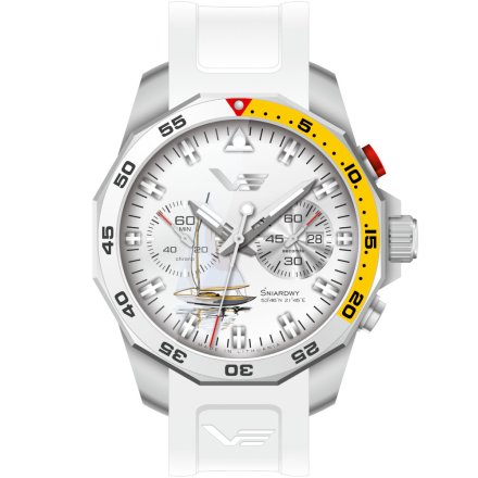 Biały zegarek męski Vostok Europe Mazury 2023 Śniardwy 6S21-225A467