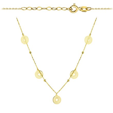 Biżuteria SAXO 14K Naszyjnik damski złoty pr.585- 11-4-N00176-2