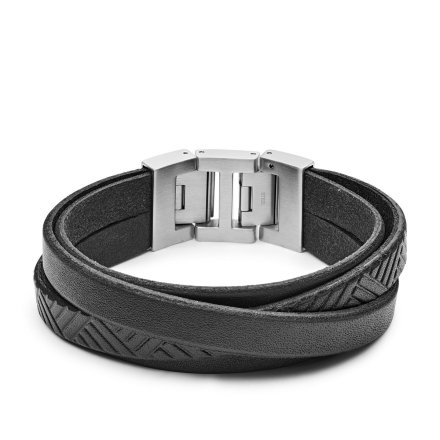 Czarna skórzana bransoletka męska Fossil JF04343040