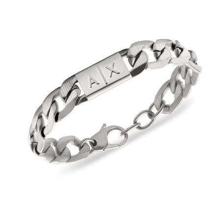 Srebrna bransoletka męska Armani Exchange łańcuch AXG0077040
