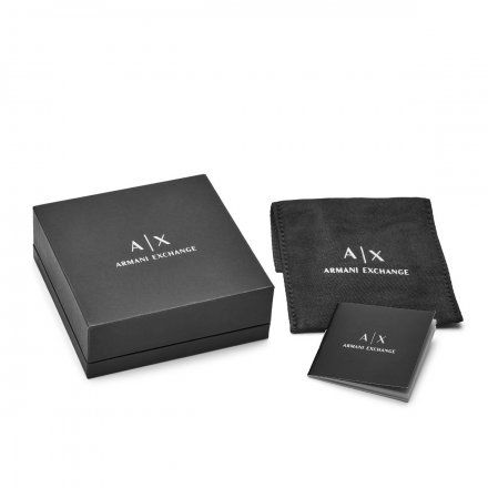 Czarna bransoletka męska Armani Exchange łańcuch AXG0105001