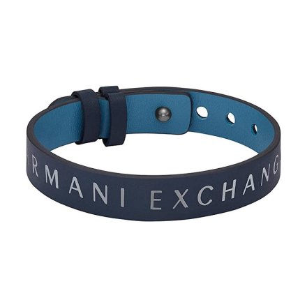 Skórzana bransoletka męska Armani Exchange niebieska AXG0106040