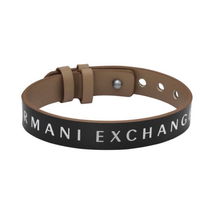 Skórzana bransoletka męska Armani Exchange czarno-brązowa AXG0108040