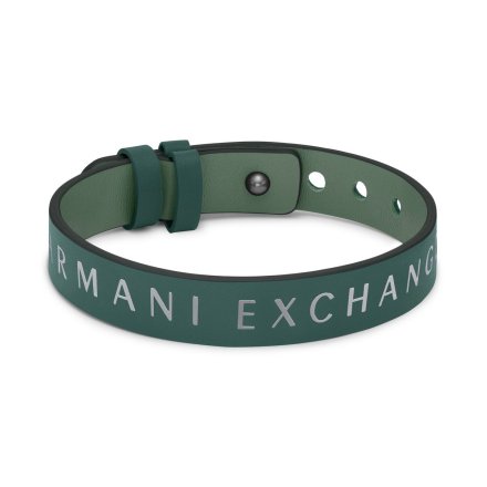 Skórzana bransoletka męska Armani Exchange zielona AXG0109040