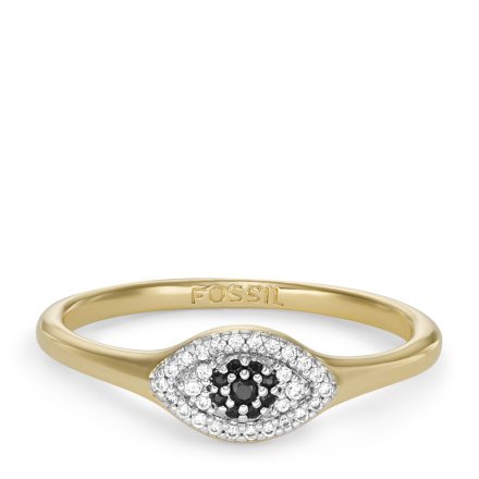 Złoty pierścionek damski Fossil vintage z kryształami r.10 JFS00580998