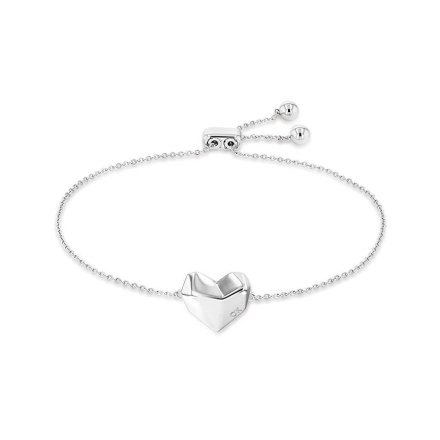 Srebrna bransoletka Calvin Klein Faceted Heart z sercem 35000038