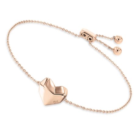 Różowozłota bransoletka Calvin Klein Faceted Heart 35000040