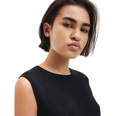 Srebrne kolczyki Calvin Klein łezki Sculptured Drops 35000070