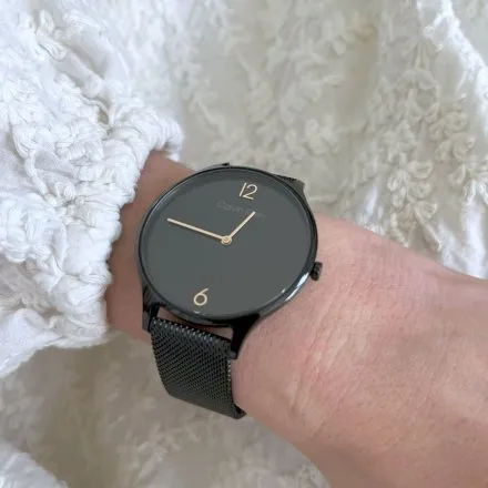 Zegarek damski Calvin Klein Timeless Mesh z czarną bransoletką 25200004