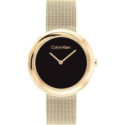 Zegarek damski Calvin Klein Twisted Bezel ze złotą bransoletką 25200012