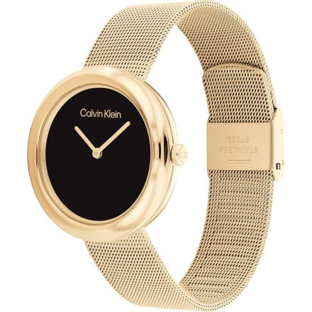 Zegarek damski Calvin Klein Twisted Bezel ze złotą bransoletką 25200012