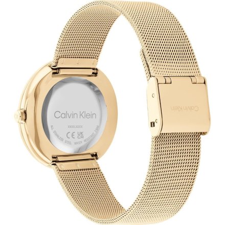 Zegarek damski Calvin Klein Twisted Bezel ze złotą bransoletką 25200012