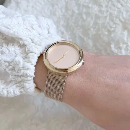 Zegarek damski Calvin Klein Twisted Bezel z różowozłotą bransoletką 25200013