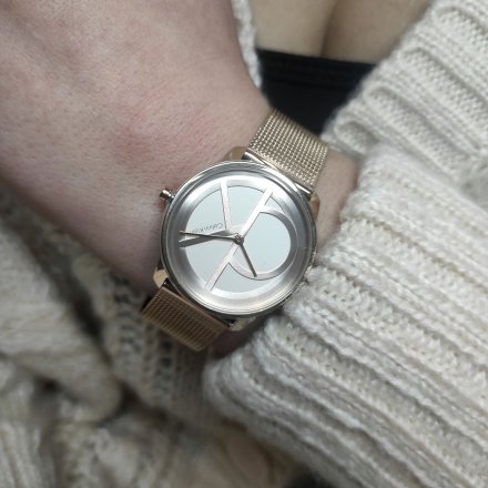 Zegarek damski Calvin Klein Iconic Mesh z różowozłotą bransoletką 25200035