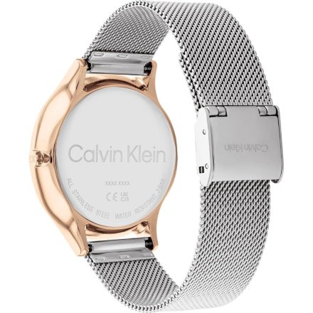 Zegarek damski Calvin Klein Timeless Mesh MF ze srebrną bransoletką 25200106