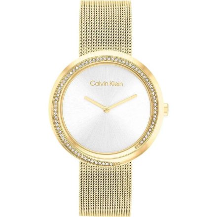 Zegarek damski Calvin Klein Twisted Bezel ze złotą bransoletką 25200150