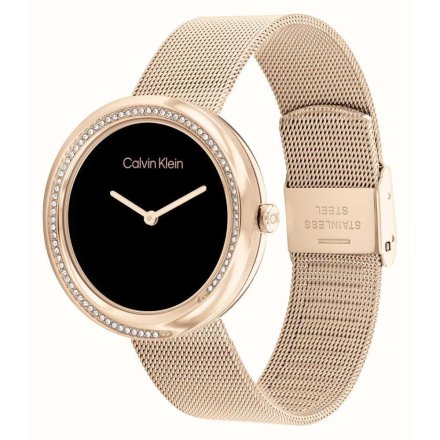 Zegarek damski Calvin Klein Twisted Bezel z różowozłotą bransoletką 25200151