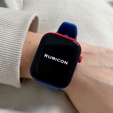 Czerwono-niebieski smartwatch z funkcją rozmów Rubicon RNCE97 SMARUB188