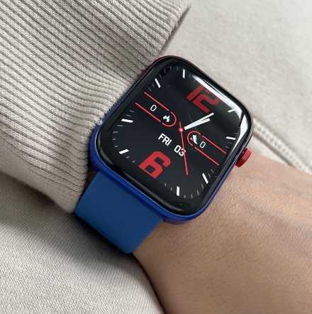 Czerwono-niebieski smartwatch z funkcją rozmów Rubicon RNCE97 SMARUB188