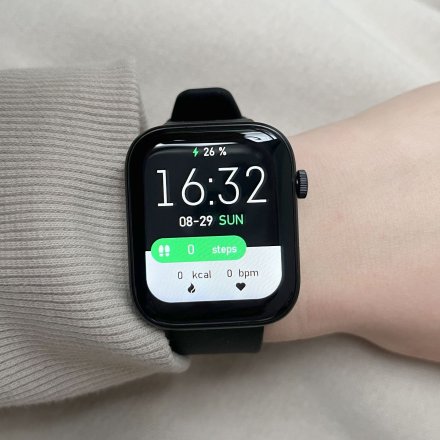 Czarny smartwatch z funkcją rozmów Rubicon RNCE97 SMARUB184